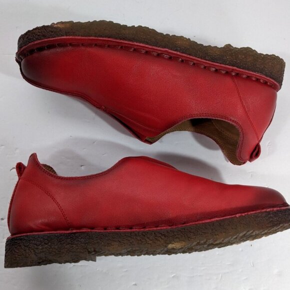 BoNaVi Leather Slip On Comfort Shoes Burnished Red Womens Size 40 (US 8.5) - Picture 6 of 11